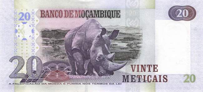 Mosambik p143 20 Meticais 2006